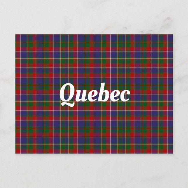 Cartão Postal Xadrez do Quebec Tartan (Frente)