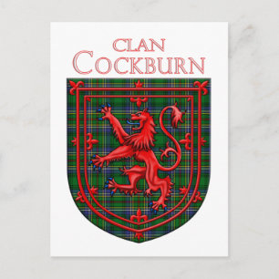 Cartão Postal Xadrez Escocês Cockburn Tartan Leão Rampante