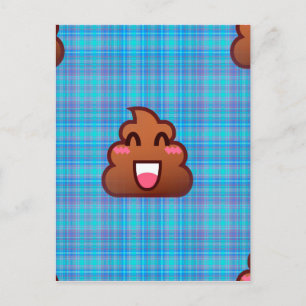 Cartão Postal xadrez poop emoji