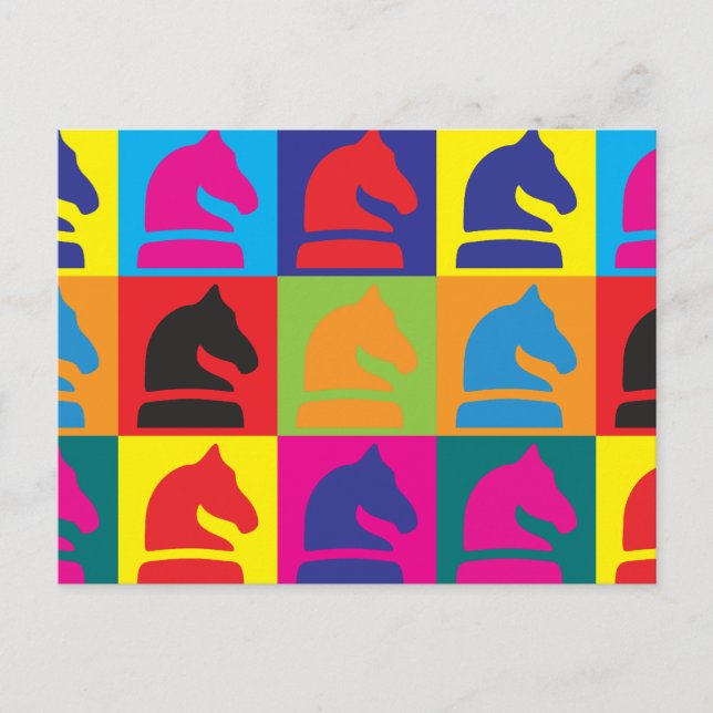 Cartão Postal Xadrez Pop Art (Frente)