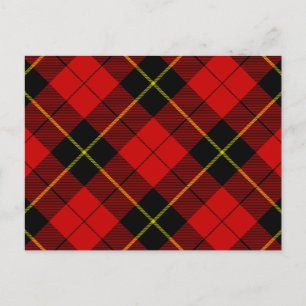 Cartão Postal Xadrez preto Wallace Tartan