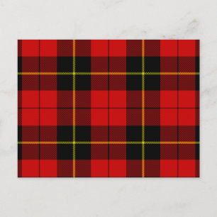 Cartão Postal Xadrez preto Wallace Tartan