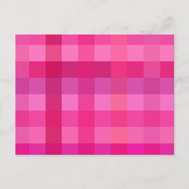 Cartão Postal Xadrez rosa e lavanda (Frente)