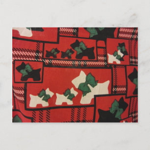 Cartão Postal Xadrez Scotties & Westies