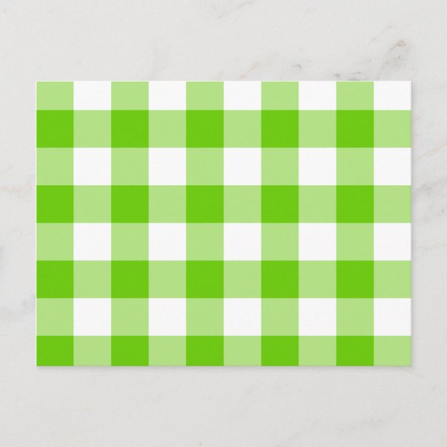 Cartão Postal Xadrez Verde Kiwi (Frente)