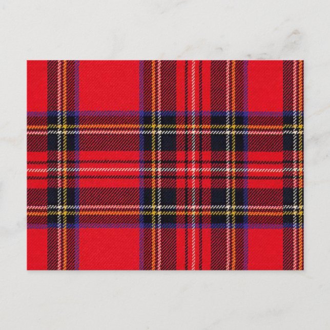 Cartão Postal Xadrez vermelha de Stewart tartan (Frente)