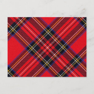Cartão Postal Xadrez vermelha de Stewart tartan