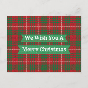 Cartão Postal Xadrez Vermelha e Verde