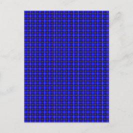 Cartão Postal Xadrez Vermelho, Branco e Azul com Estrelas