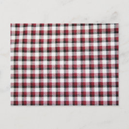 Cartão Postal Xadrez Vermelho Branco e Preto Estilo