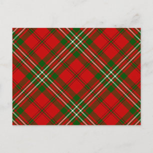 Cartão Postal xadrez vermelho verde tartan Scott