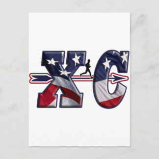 CARTÃO POSTAL XC CROSS COUNTRY USA FLAG WRAPPED
