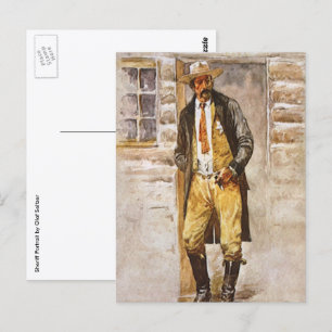Cartão Postal Xerife Retrato de Seltzer, Vintage West Cowboy