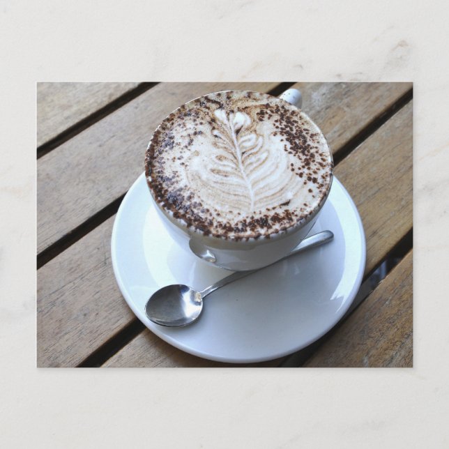 Cartão Postal Xícara de café com creme (Frente)