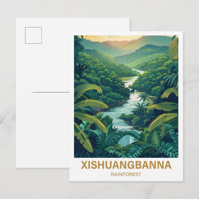 Cartão Postal Xishuangbanna RainForest Yunan Tiongkok Viagem (Frente/Verso)