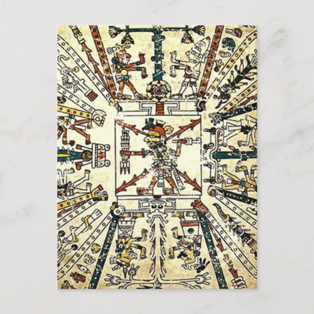 Cartão Postal Xiuhtecuhtli Aztec Morte Deus (Frente)