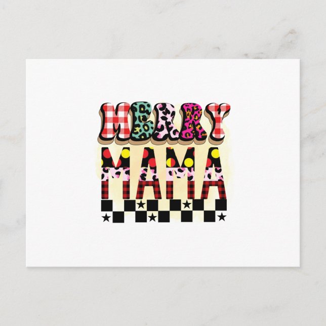 Cartão Postal Xmas Gift Merry Mama (Frente)