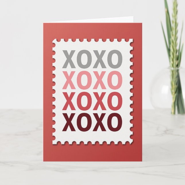 Cartão Postal Xoxo de Coração (Frente)