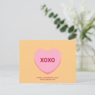 Cartão Postal XOXO - Dia de os namorados laranja de conversação