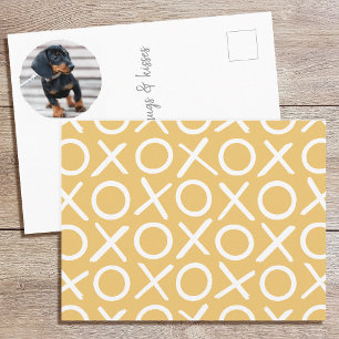 Cartão Postal XOXO Pincelada Personalizada com Foto de Cachorro 