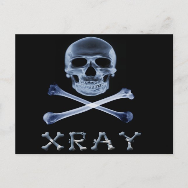 Cartão Postal XRAY PIRATE Flag RADIOLOGIA JOLLY ROGER (Frente)