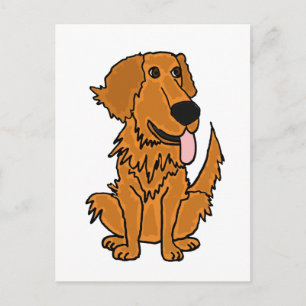 Cartão Postal XX- Cachorro Cartoon Engraçado do Golden Retriever