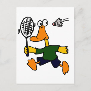 Cartão Postal XX- Cartoon de Badminton de Pato