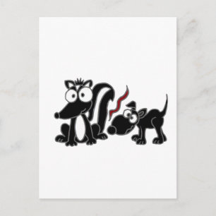 Cartão Postal XX- Cartoon de Bumbum de Skunk Sniffing de Cachorr