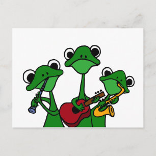 Cartão Postal XX- Cartoon de Rãs Tocando Música