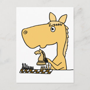 Cartão Postal XX - Cartoon de xadrez em jogos de cavalos
