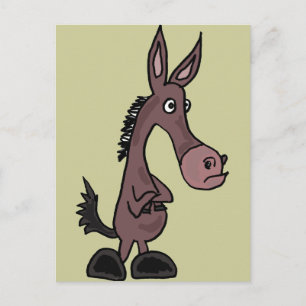 Cartão Postal XX- Cartoon Stubborn Mule ou Donky