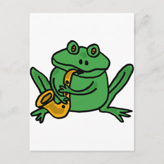 Cartão Postal XX - Sapo Engraçado Jogando Saxofone
