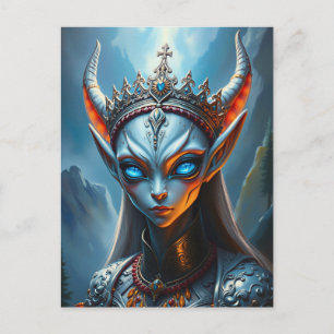 Cartão Postal Xylanthia Oráculo Cornuda Elfa Rainha - Fantasia S
