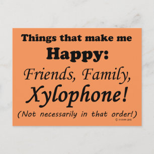 Cartão Postal Xylofone me deixa feliz