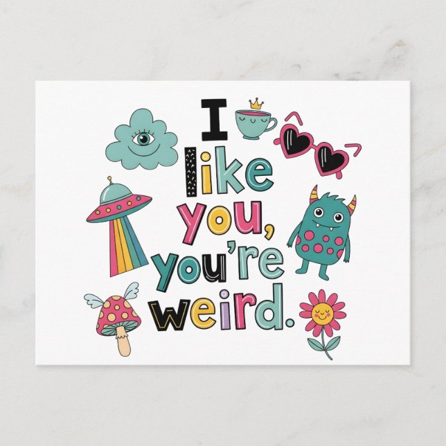 Cartão Postal Y2K Stickerbomb Trendy Indie Pop Art (Frente)