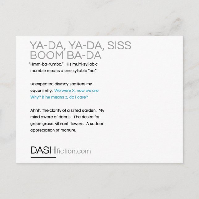 Cartão Postal Ya-Da, Ya-Da, Siss Boom, Ba-Da (Frente)