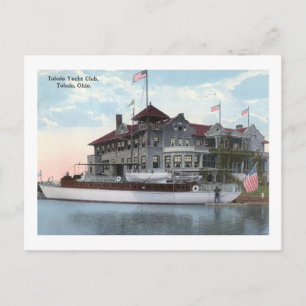 Cartão Postal Yacht Club, Toledo, Ohio, 1914 Vintage