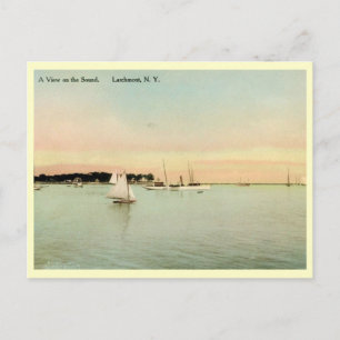 Cartão Postal Yachts on the Sound, Larchmont, New York Vintage