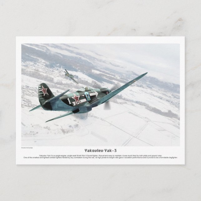 Cartão Postal Yakovlev Yak-3 (Frente)