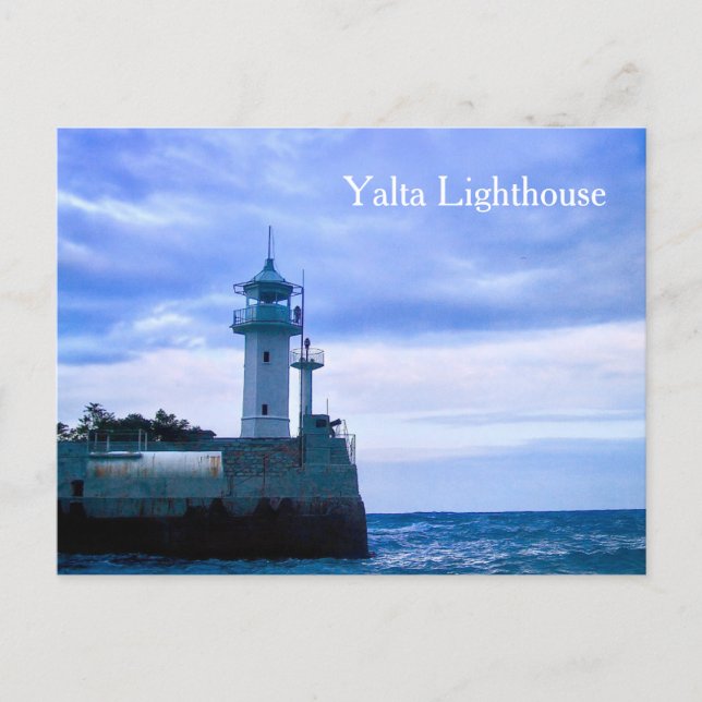 Cartão Postal Yalta Lighthouse Ukraine, Black Sea Coast Postcard (Frente)
