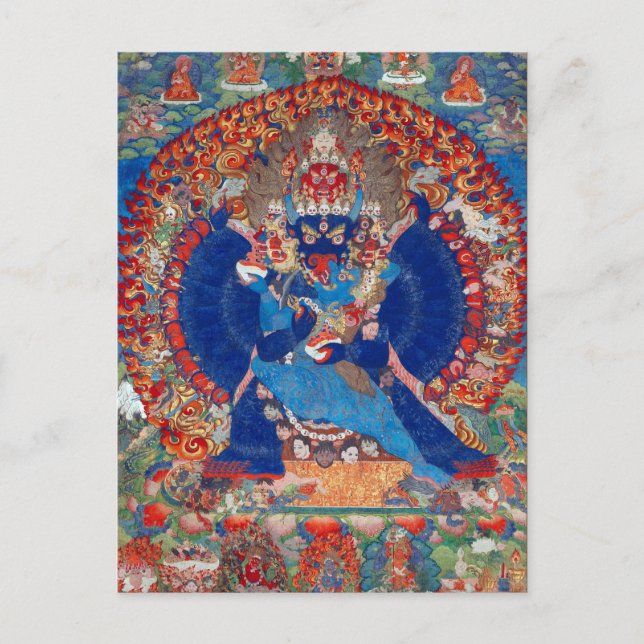 Cartão Postal Yamantaka Vajrabhairava Deidade Budista Tibetana (Frente)