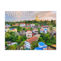 Cartão postal Yangon, Myanmar (Birmânia)