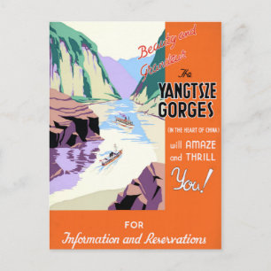 Cartão Postal Yangtsze Yangtze Gorges China Poster vintage