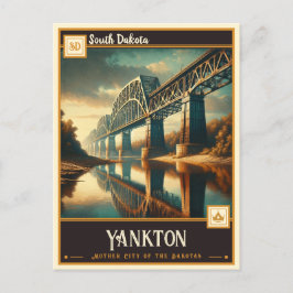 Cartão Postal Yankton, Dakota do Sul | Vintage