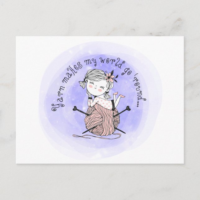 Cartão Postal Yarn Torna Meu Mundo (Frente)