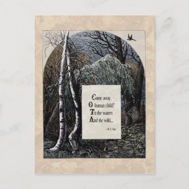 Cartão Postal Yeats "The Stolen Child" Cartão-postal vitoriano (Frente)