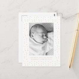 Cartão Postal Yellow Confetti Baby Birth Announcement Postcard