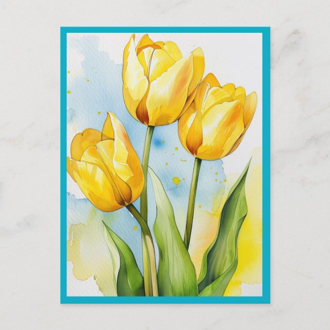Cartão Postal YELLOW TULIPS Postcard (Frente)