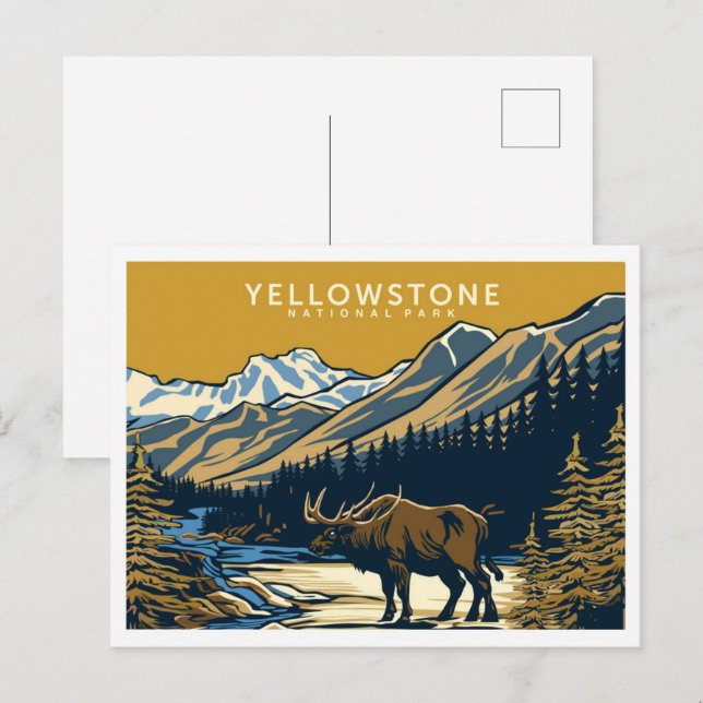 Cartão Postal Yellowstone National Park EUA Viagem (Frente/Verso)