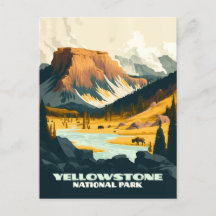 Yellowstone National Park Wyoming Mounties Retro